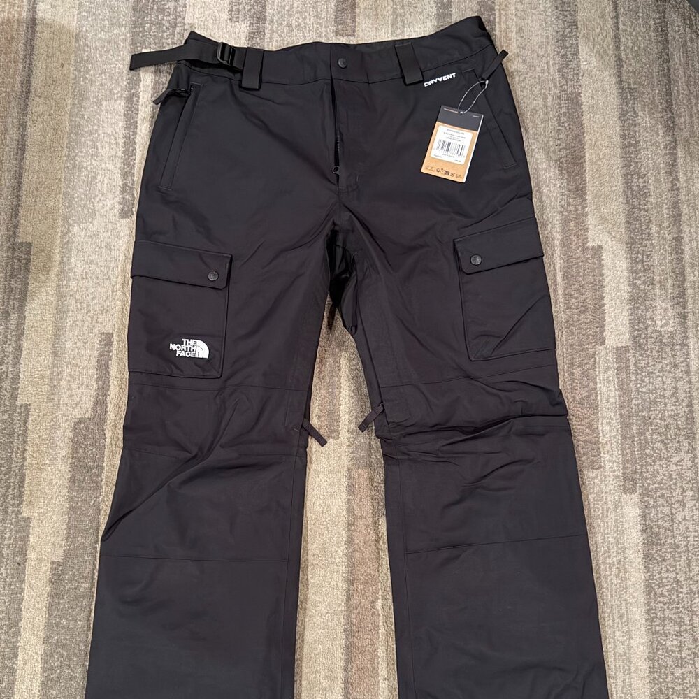 Mens The North Face Slashback Cargo Ski Board Shell Waterproof Snow Pants Black